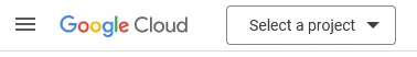 “Select a project” dropdown
